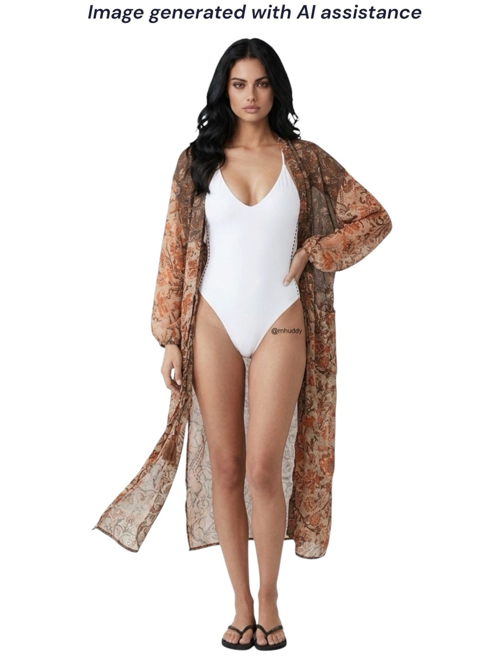 NWT 12th Tribe OS Laguna Beach paisley Floral Kimono Coverup